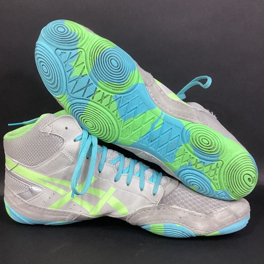 Adidas Snapdown Wrestling Shoes Men's Sz 12 Gray/Blue/Green Lightweight 1081A064